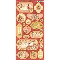 Graphic 45 Princess Chipboard aglomerado- Rosas multicolores- Medium- 23 Pack